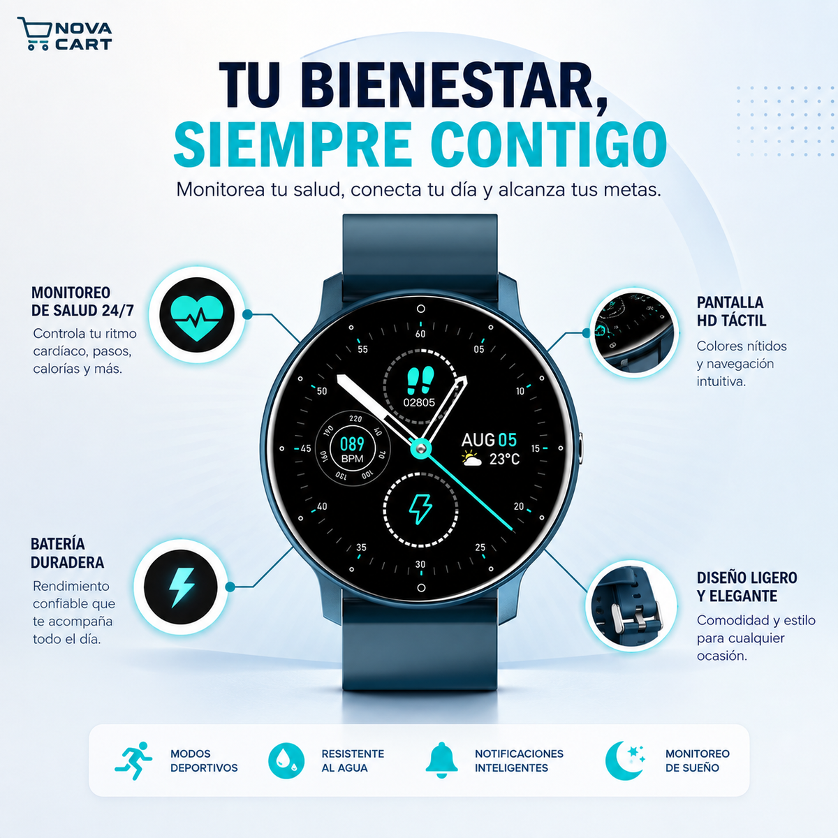 Reloj Inteligente Pro Monitoreo de Salud